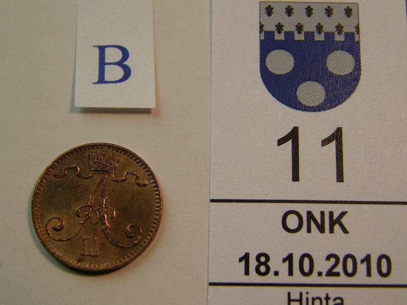 kohde_011_b.jpg - Kohde 11, tunnuspuoli, lhthinta: 5 € 1 p 1893 l.puhd, kunto: 8.