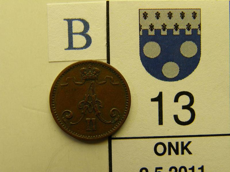 kohde_013_b.jpg - Kohde 13, tunnuspuoli, lhthinta: 10 € 1 p 1873, kunto: 5.