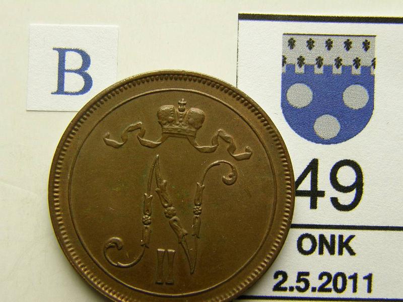 kohde_049_b.jpg - Kohde 49, tunnuspuoli, l�ht�hinta: 10 &euro; 10 p 1914 leimakiiltoa, phpja, kunto: 7.