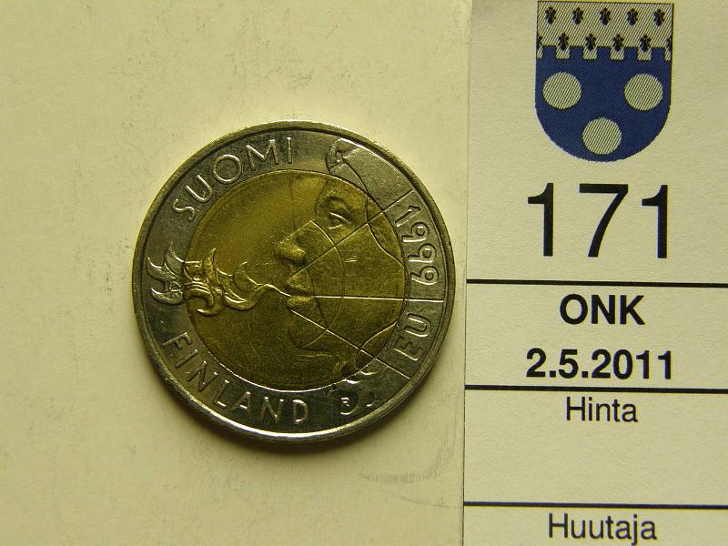 kohde_171_a.jpg - Kohde 171, l�ht�hinta: 10 &euro; 10 mk 1999 EU liekinpuhaltaja, kunto: 8.