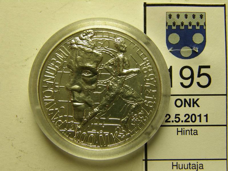 kohde_195_a.jpg - Kohde 195, lhthinta: 25 € 100 mk 1997 Ag, Nurmi, kapseli, kunto: 9.