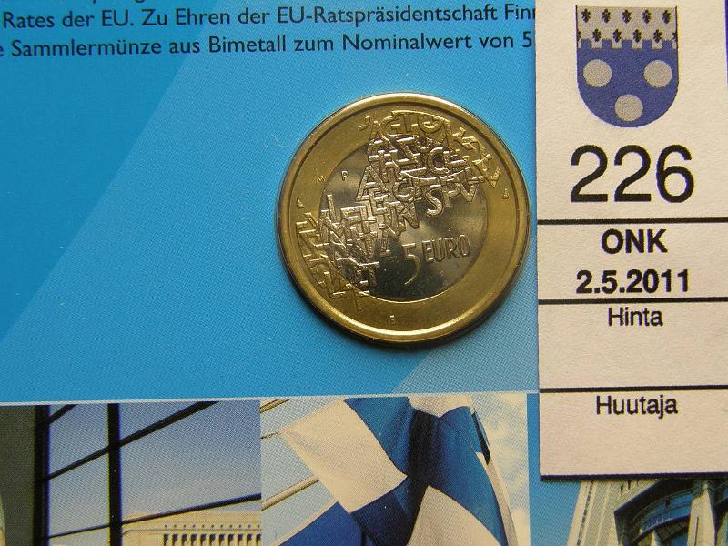 kohde_226_a.jpg - Kohde 226, lhthinta: 8 € 5 € 2006 EU pj, kortissa, kunto: 9.