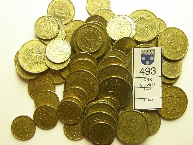 kohde_493_a.jpg - Kohde 493, lhthinta: 30 € Suomi 20-50mk 1934-62 (79) 20mk 1934(4), -35(2), -37(4), -38(2), -39(8), osassa rvja, -53(4), -54(23), -55(2), 56(5), -59, -60(5), -61(4), -62. 50mk 1952(2), -53(6), -54(2), -56, -61(2), -62., kunto: 3-8.