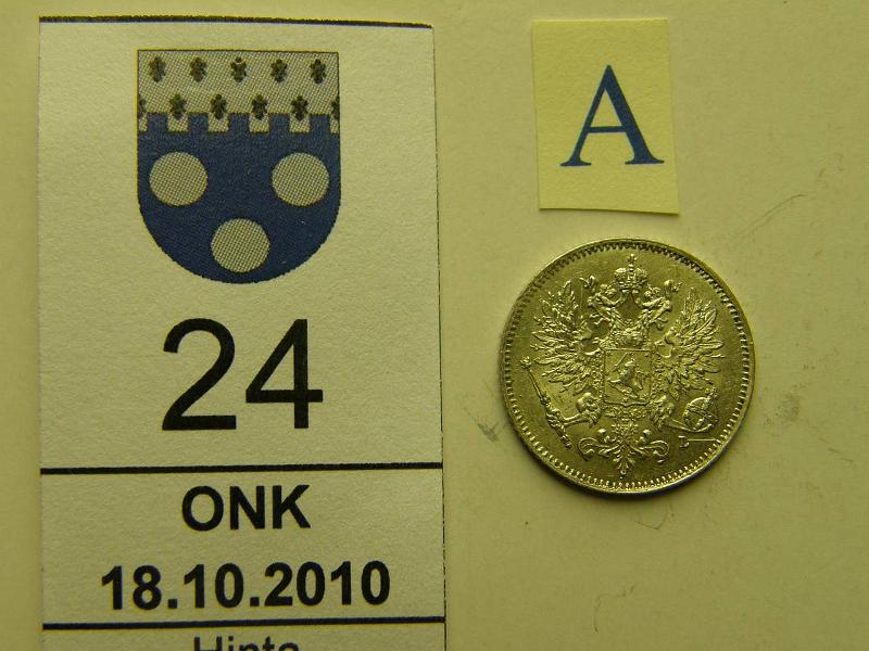 kohde_024_a.jpg - Kohde 24, tunnuspuoli, lhthinta: 10 € / myyntihinta: 25 € 25 p 1909 Ag, ephpja, kunto: 8.