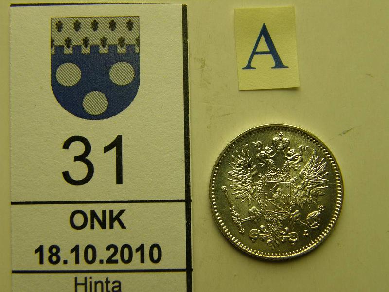 kohde_031_a.jpg - Kohde 31, tunnuspuoli, lhthinta: 5 € / myyntihinta: 23 € 50 p 1911 Ag, loistelias, ephp, kunto: 9.