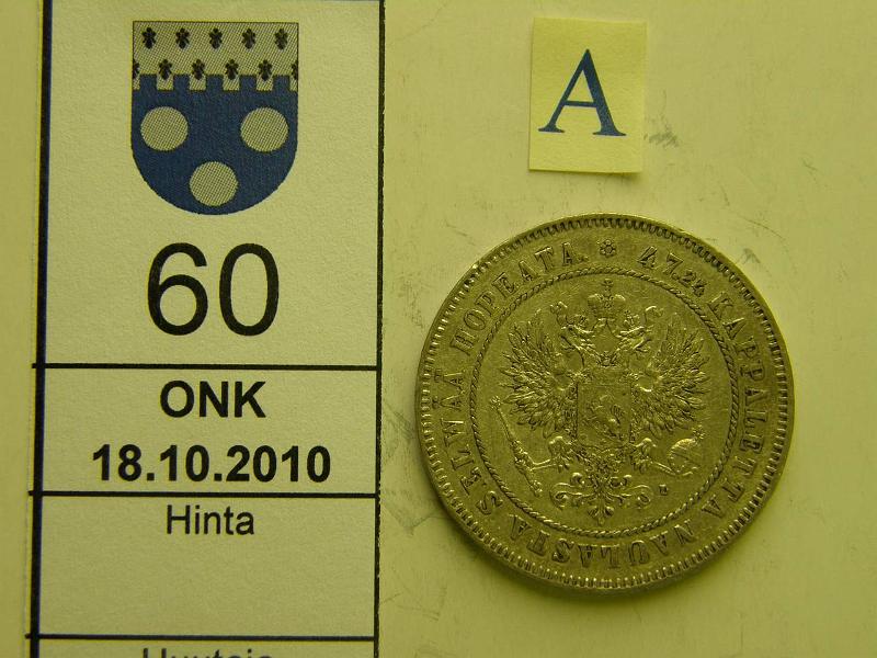 kohde_060_a.jpg - Kohde 60, tunnuspuoli, lhthinta: 15 € / myyntihinta: 34 € 2 mk 1907 Ag, eprv, kunto: 5.