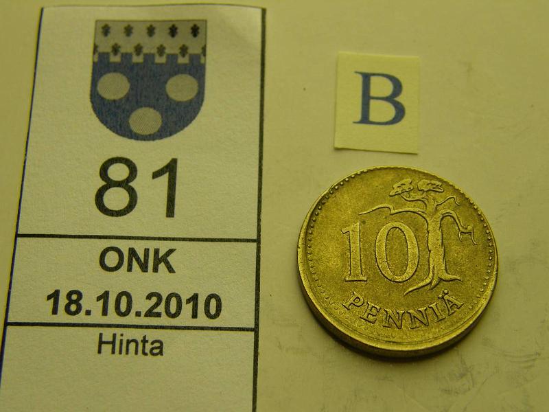 kohde_081_b.jpg - Kohde 81, arvopuoli, lhthinta: 5 € / myyntihinta: 9 € 10 p 1963 ohi- ja kuppilynti, kunto: 4.