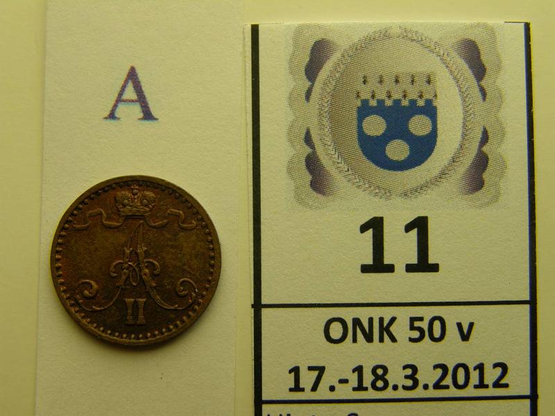 k-0011-a.jpg - Kohde 11 (kuva 1/2), l�ht�hinta: 60 &euro; 1 p 1871 SNY 7.1 leimakiiltoa, kunto: 6/7
