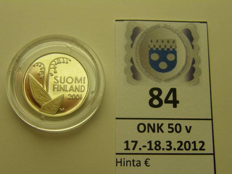 k-0084-a.jpg - Kohde 84, l�ht�hinta: 5 &euro; 10 p 2001 Proof, kapselissa, kunto: 10