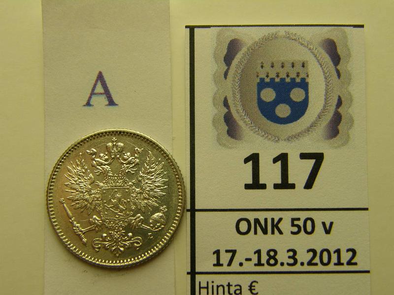 k-0117-a.jpg - Kohde 117 (kuva 1/2), lhthinta: 50 € / myyntihinta: 130 € 50 p 1893 Ag, SNY 328.2 erit. kaunis!, kunto: 9