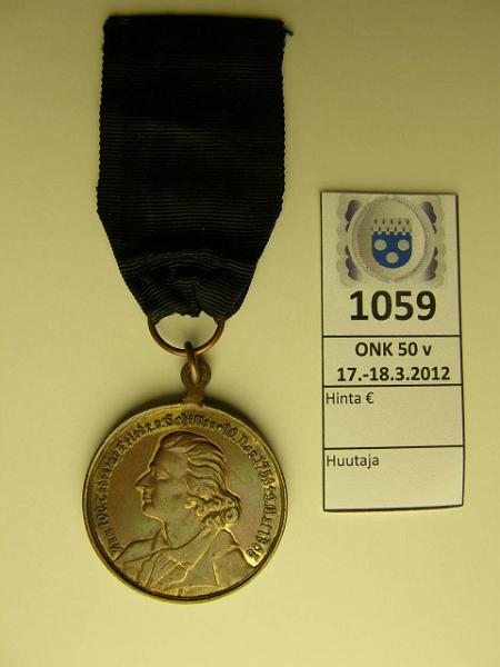 k-1059-a.jpg - Kohde 1059, l�ht�hinta: 20 &euro; Saksa 1905 Friedrich v. Schiller, 100v kuolemasta, nauha, kunto: 7