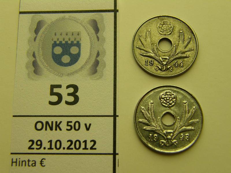 k-0053-a.jpg - Kohde 53, lhthinta: 10 € 10 p 1943, -44 Fe, kunto: 8