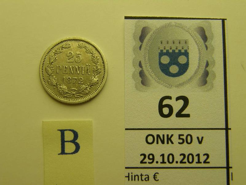 k-0062-b.jpg - Kohde 62 (kuva 2/2), lhthinta: 15 € 25 p 1872 Ag, SNY 271.2, kunto: 5
