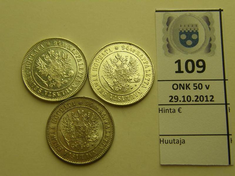 k-0109-a.jpg - Kohde 109, l�ht�hinta: 20 &euro; 1 mk 1915 (3) Ag, kunto: 7-8