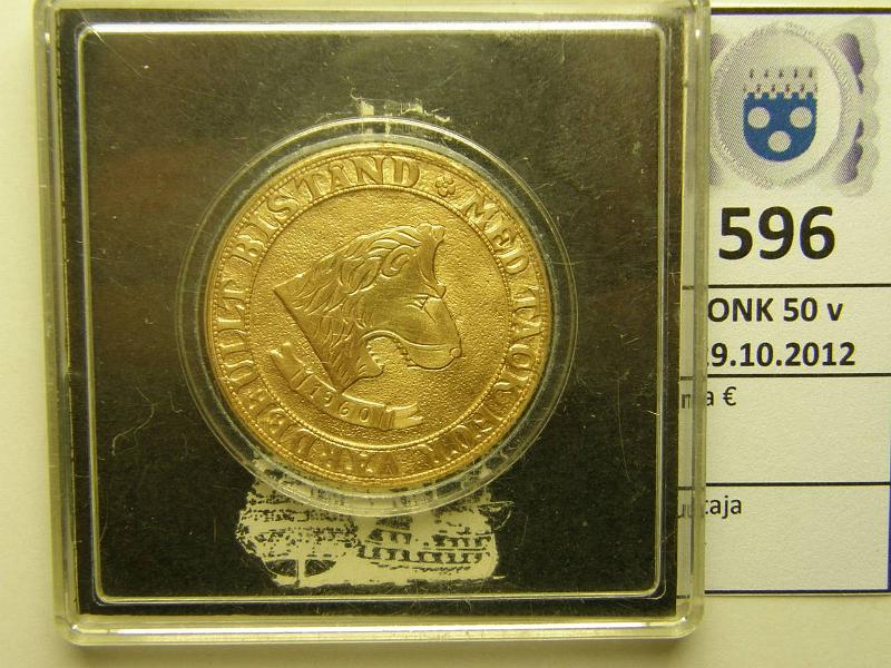 k-0596-a.jpg - Kohde 596, lhthinta: 5 € Vaasalaivan tukemiseksi 1960 Muistomitali Vaasalaivan restauroinnin tukemiseksi, alkuperinen kotelo ja selite, Wasa Nmden, kunto: 8