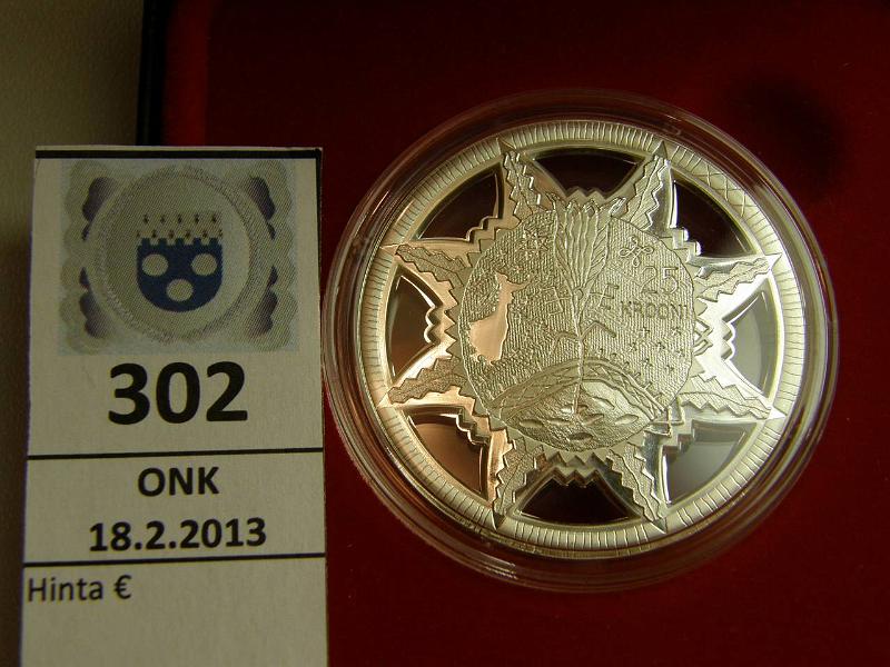 k-0302-a.jpg - Kohde 302, l�ht�hinta: 15 &euro; Eesti 25 kr 2010 KM#55 Ag, Proof, 24,1 g/999 �Eesti Ajalugu�, kotelo, tod., kunto: 10