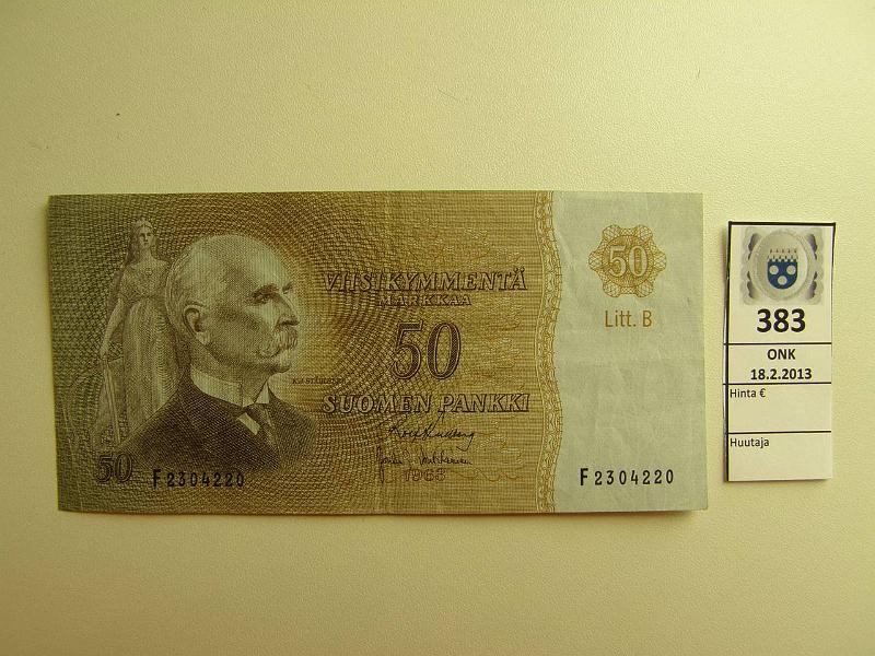 k-0383-a.jpg - Kohde 383, l�ht�hinta: 10 &euro; 50 mk 1963 LB SNY 170.5 F2304220 KU I-Vou, kunto: 5