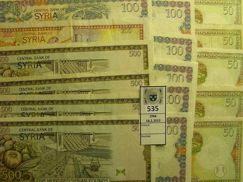 k-0535-a.jpg - Kohde 535, lhthinta: 25 € Syyria (16) 1997-98 50 pounds 1998(5); 100p 1998(6); 200p 1997; 500p 1998(4) (vaihtoarvo n.33€);, kunto: 4-7