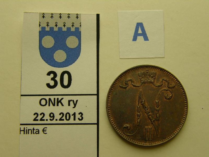 k-0030-a.jpg - Kohde 30 (kuva 1/2), l�ht�hinta: 10 &euro; / myyntihinta: 11 &euro; 5 p 1907 l.puhd, kunto: 7