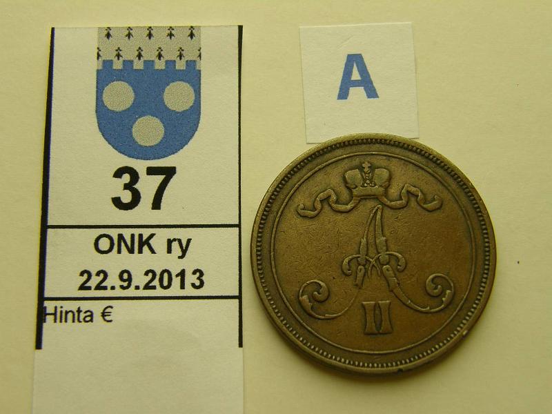 k-0037-a.jpg - Kohde 37 (kuva 1/2), lhthinta: 100 € / myyntihinta: 110 € 10 p 1875 eprv, pij, kansiokelpoinen kpl, kunto: 4