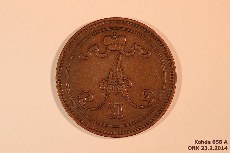 k-0058-a.jpg - Kohde 58 (kuva 1/2), lhthinta: 20 € / myyntihinta: 22 € 10 p 1867 Hyv kunto tlle v:lle, kunto: 5/6