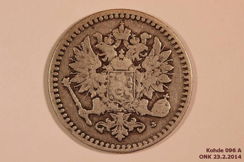 k-0096-a.jpg - Kohde 96 (kuva 1/2), lhthinta: 10 € / myyntihinta: 23 € 50 p 1869 Ag, eprv, kunto: 3/4