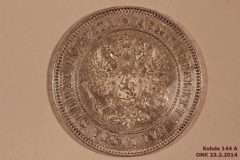 k-0144-a.jpg - Kohde 144 (kuva 1/2), lhthinta: 25 € / myyntihinta: 54 € 2 mk 1908 Ag, hnja, l.puhd, kunto: 7
