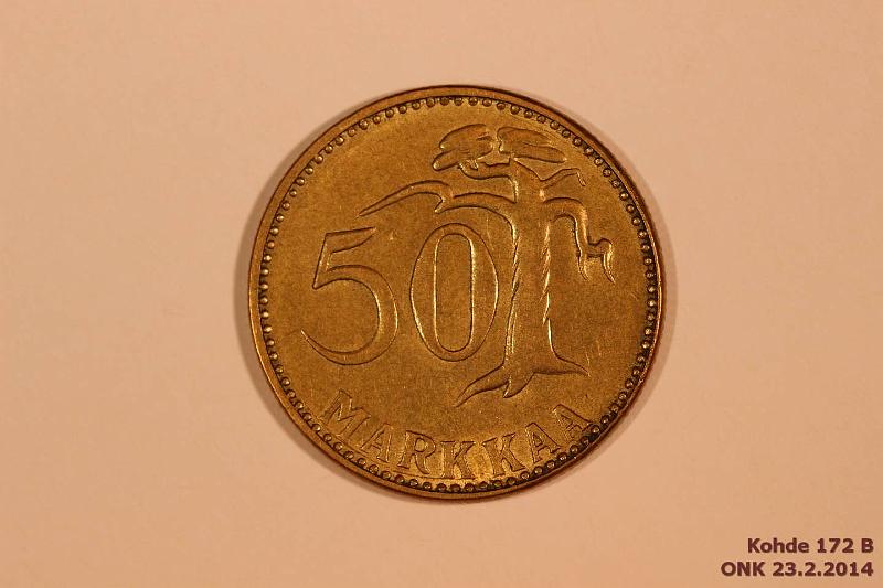 k-0172-b.jpg - Kohde 172 (kuva 2/2), lhthinta: 20 € 50 mk 1955, kunto: 7