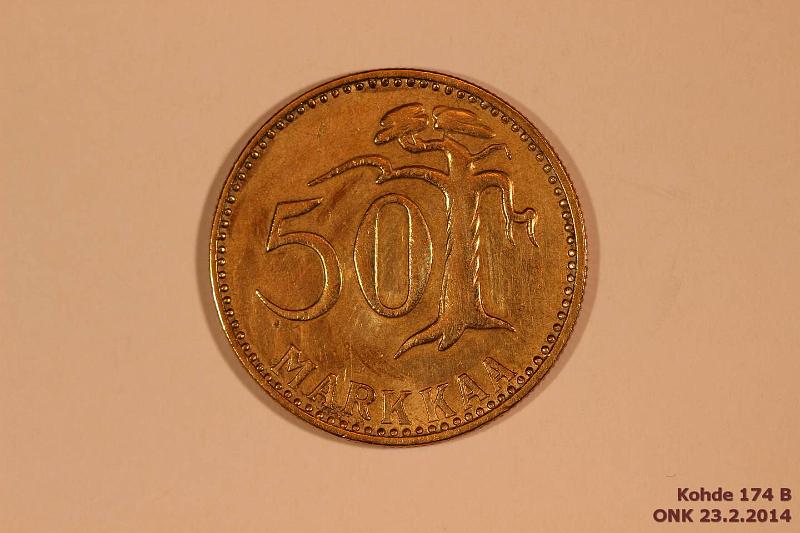 k-0174-b.jpg - Kohde 174 (kuva 2/2), lhthinta: 30 € / myyntihinta: 30 € 50 mk 1958 L.puhd, kunto: 7