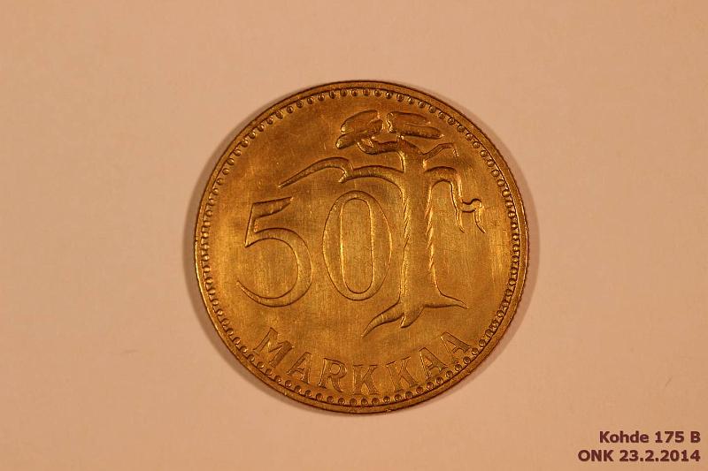 k-0175-b.jpg - Kohde 175 (kuva 2/2), lhthinta: 30 € / myyntihinta: 30 € 50 mk 1958 L.puhd, kunto: 7