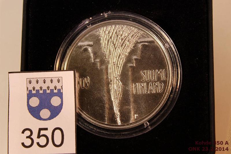 k-0350-a.jpg - Kohde 350, l�ht�hinta: 25 &euro; / myyntihinta: 25 &euro; 10 &euro; 2009 Ag, BU, Valtioneuvosto 200 v, kotelo + tod., kunto: 10