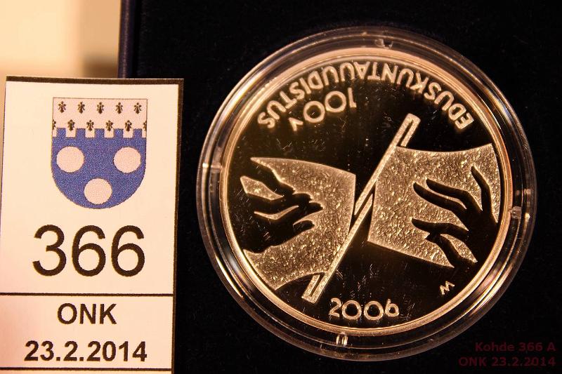 k-0366-a.jpg - Kohde 366, lhthinta: 21 € 10 € 2006 Ag, Proof, Eduskunta, kotelo + tod., kunto: 10