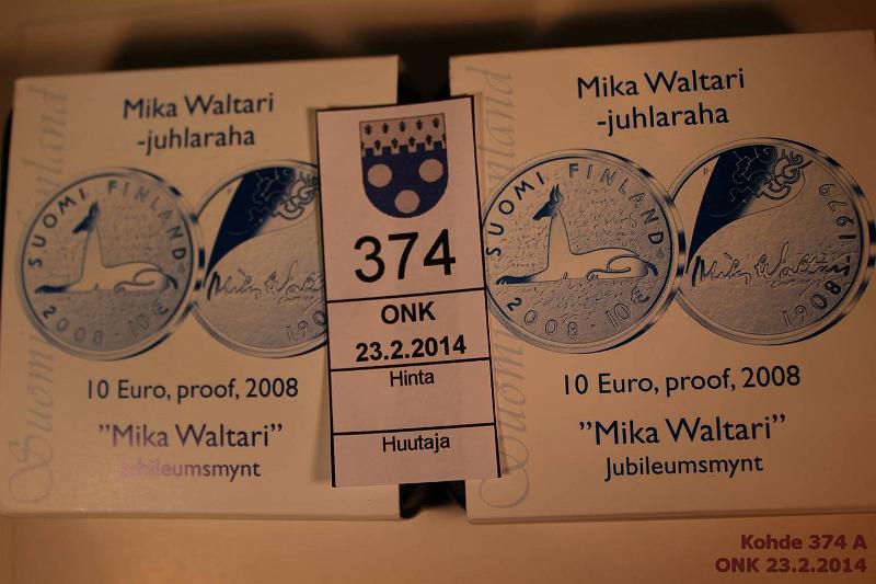 k-0374-a.jpg - Kohde 374, lhthinta: 39 € / myyntihinta: 39 € 10 € 2008 (2) Ag, Proof, Waltari, kotelot + tod., kunto: 10
