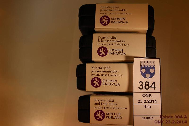 k-0384-a.jpg - Kohde 384, lhthinta: 95 € 10 € 2010 (4) Ag, Proof, Jylh, kotelot + tod., kunto: 10