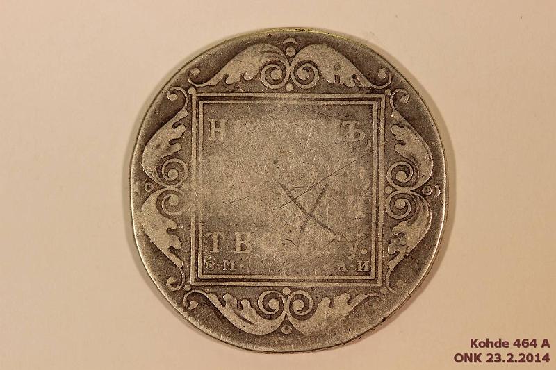 k-0464-a.jpg - Kohde 464 (kuva 1/2), lhthinta: 90 € 1 rpl 1801 C#101a Ag, Raaputettu risti, kunto: 3/2