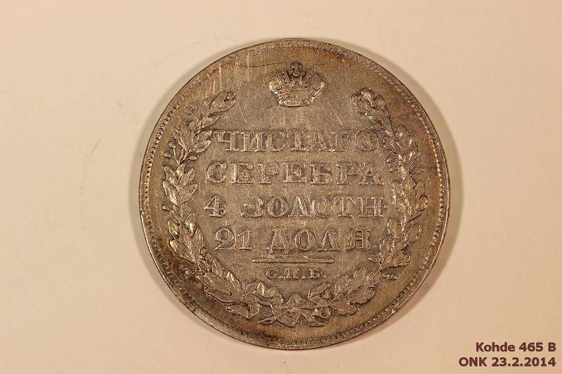k-0465-b.jpg - Kohde 465 (kuva 2/2), lhthinta: 100 € / myyntihinta: 100 € 1 rpl 1828 C#161 Ag, eprvja, kunto: 5/6