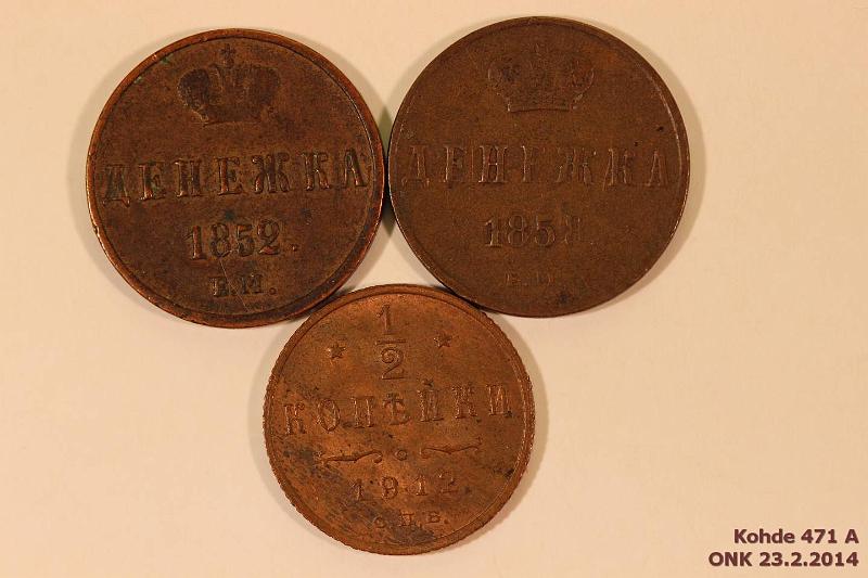 k-0471-a.jpg - Kohde 471, lhthinta: 5 € / myyntihinta: 5 €  kop (3) 1852-1912 1852, 1858, 1912 (leimak.), kunto: 3,4,7