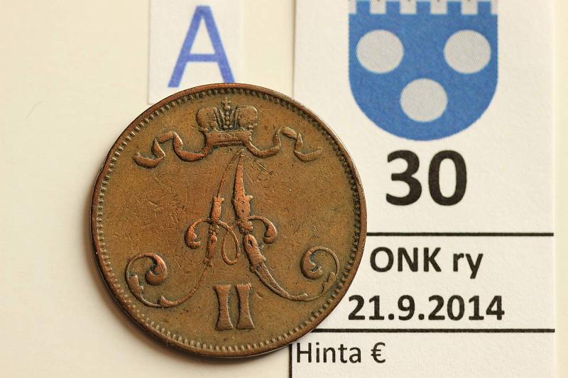 k-0030-a.jpg - Kohde 30 (kuva 1/2), lhthinta: 3 € / myyntihinta: 4 € 5 p 1875 Siisti, kunto: 4