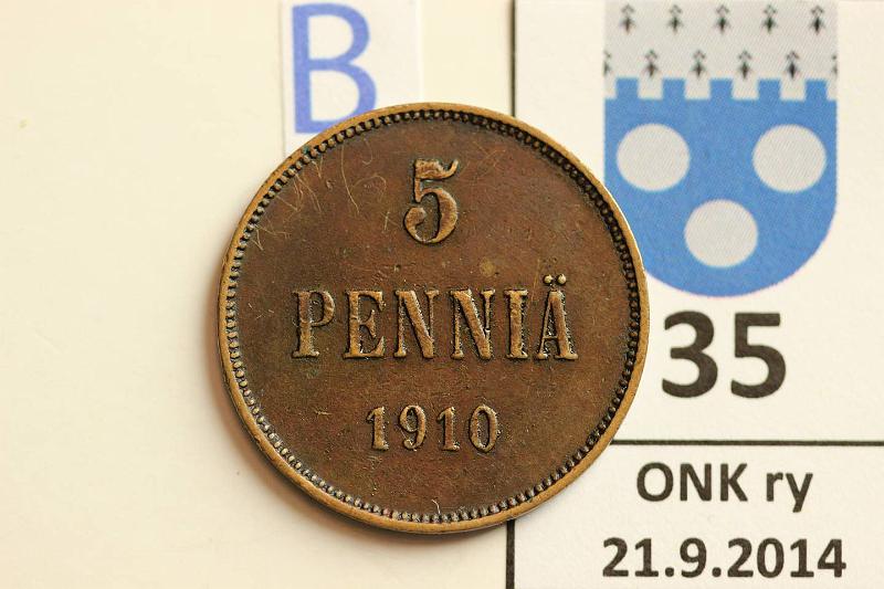 k-0035-b.jpg - Kohde 35 (kuva 2/2), lhthinta: 50 € / myyntihinta: 60 € 5 p 1910 Pij, kunto: 5