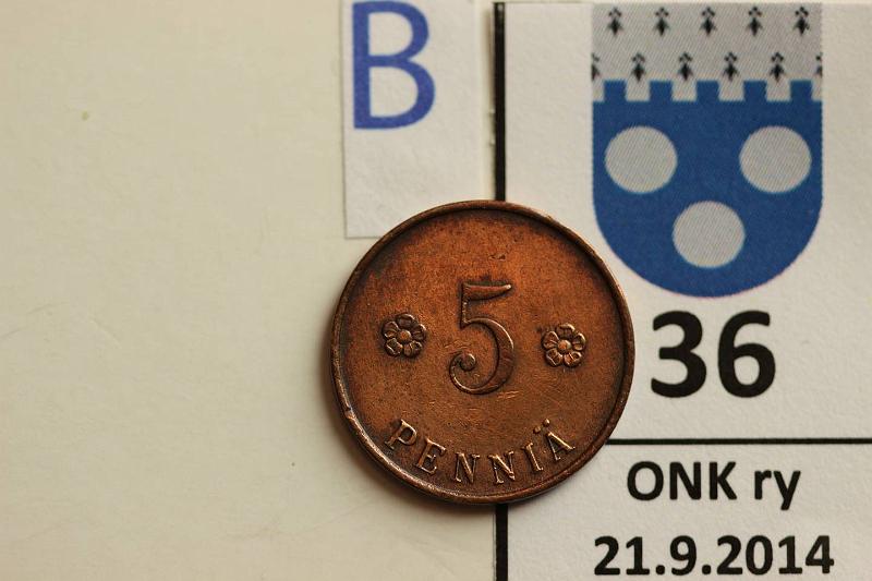 k-0036-b.jpg - Kohde 36 (kuva 2/2), lhthinta: 30 € / myyntihinta: 52 € 5 p 1918 KV I SNY 94.1, puhd, kunto: 5