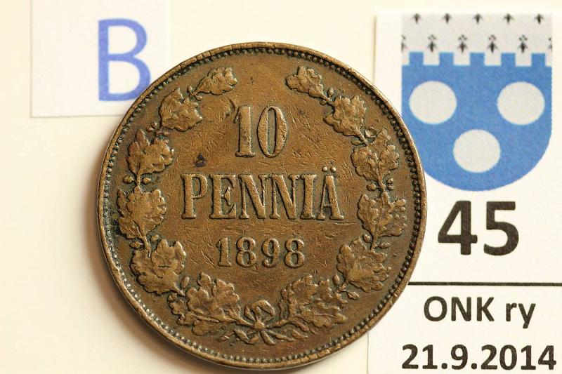 k-0045-b.jpg - Kohde 45 (kuva 2/2), lhthinta: 45 € / myyntihinta: 57 € 10 p 1898 Ij, eprvja, kunto: 3
