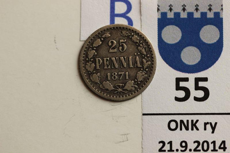 k-0055-b.jpg - Kohde 55 (kuva 2/2), l�ht�hinta: 30 &euro; / myyntihinta: 44 &euro; 25 p 1871 Ag, kunto: 3