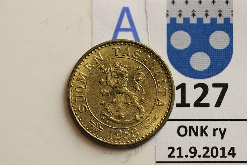k-0127-a.jpg - Kohde 127 (kuva 1/2), lhthinta: 10 € / myyntihinta: 22 € 20 mk 1958 Kaunis!, kunto: 8