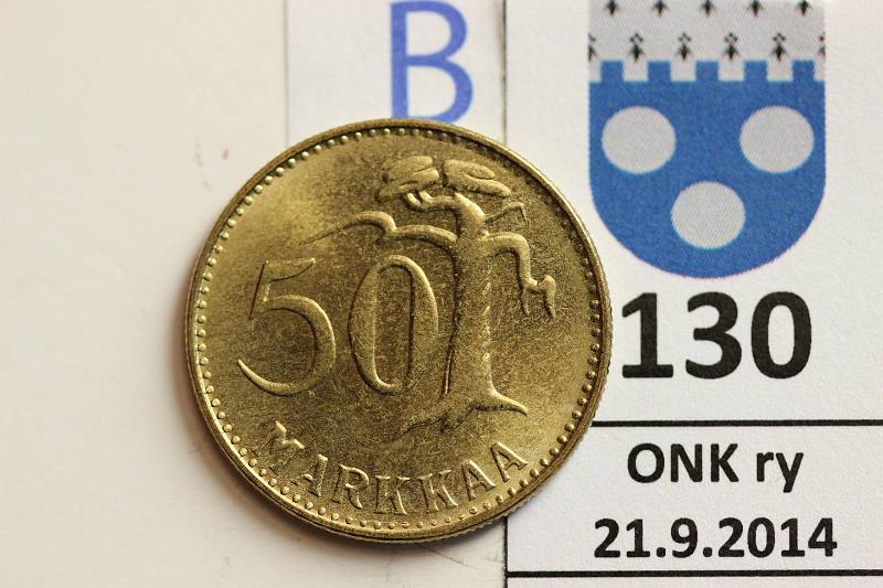 k-0130-b.jpg - Kohde 130 (kuva 2/2), lhthinta: 20 € / myyntihinta: 20 € 50 mk 1953 Loistelias!, kunto: 8/9
