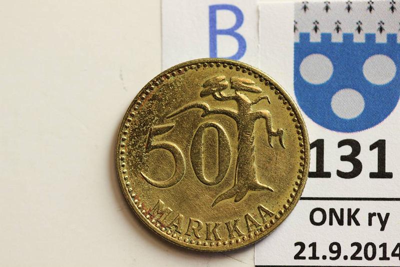 k-0131-b.jpg - Kohde 131 (kuva 2/2), lhthinta: 30 € 50 mk 1958 puhd, kunto: 6
