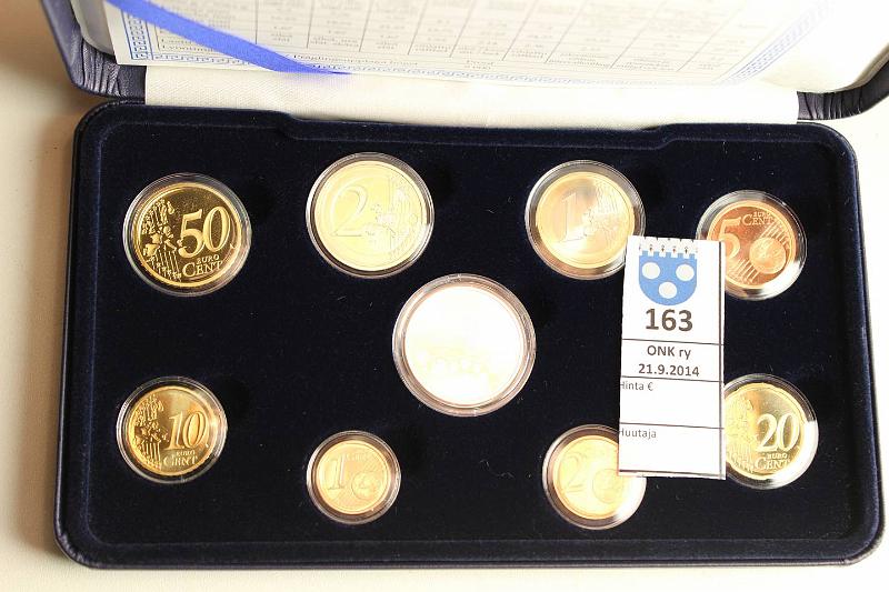 k-0163-a.jpg - Kohde 163, lhthinta: 29 € 2003 Proof, 1c-2€, Ag-jetoni, laatikko, tod., kunto: 10