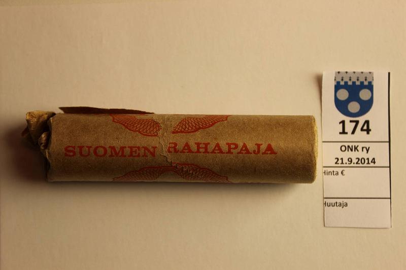 k-0174-a.jpg - Kohde 174, lhthinta: 15 € / myyntihinta: 15 € 20 p 1970 Avattu rulla, 1 kolikko otettu, kr/kl, km, kunto: 9