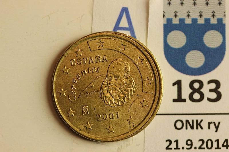 k-0183-a.jpg - Kohde 183 (kuva 1/2), lhthinta: 15 € 50 c 2001 Espanja, osittain ohilyty, kunto: 7