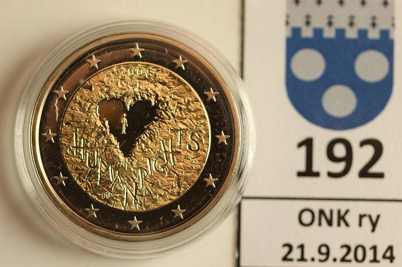 k-0192-a.jpg - Kohde 192, lhthinta: 5 € / myyntihinta: 5 € 2008 Proof, Human Rights, kapseli, kunto: 10