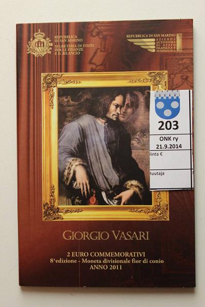 k-0203-a.jpg - Kohde 203, lhthinta: 25 € / myyntihinta: 25 € 2011 BU, San Marino, Vasari, kortissa, kunto: 9